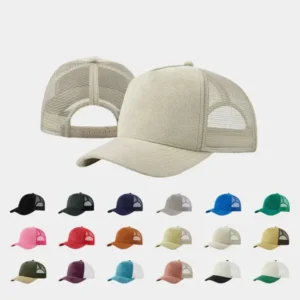 5-Panel Mesh Trucker Hat Blank for Custom Embroidery & Laser Engraving