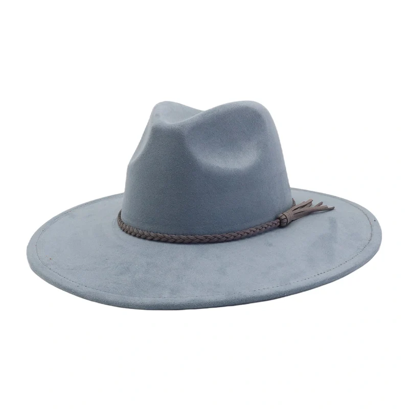 BlankifyCraft Vegan Suede Fedora Hat - Wide Brim Boho Rancher, Blank & Customizable, Wholesale MOQ 25 - Image 9