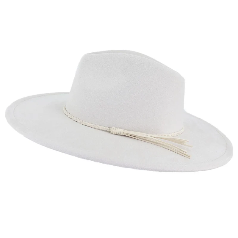 BlankifyCraft Vegan Suede Fedora Hat - Wide Brim Boho Rancher, Blank & Customizable, Wholesale MOQ 25 - Image 3