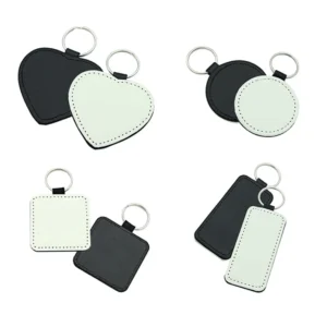 Sublimation Keychain Blanks - Premium PU Leather DIY Heat Transfer Keyrings